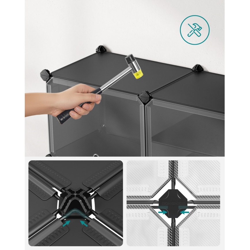 Étagère modulaire à compartiments BOXIFY, noire