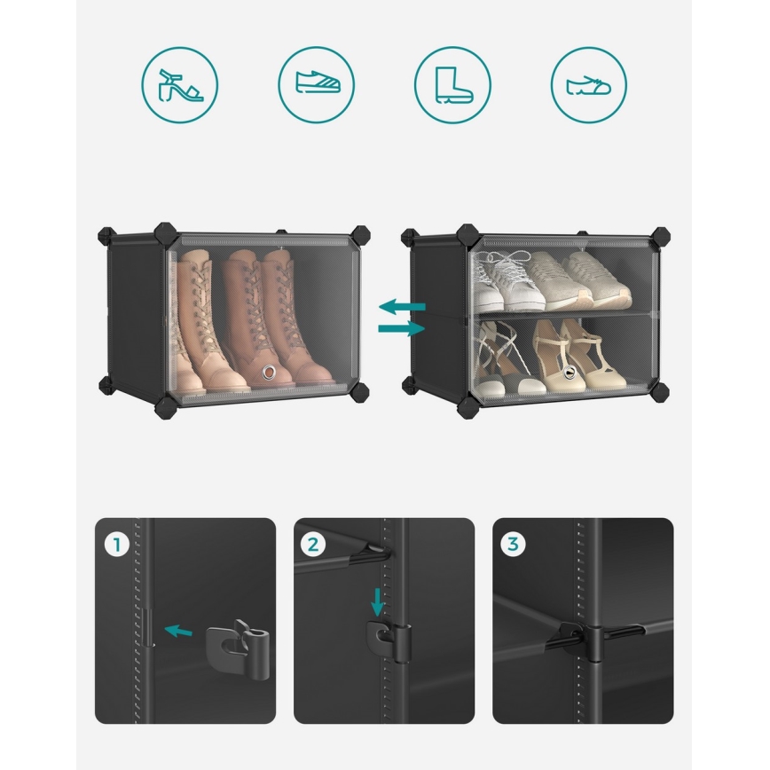 Étagère modulaire à compartiments BOXIFY, noire