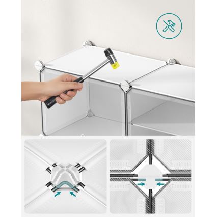 Étagère modulaire BOXIFY à compartiments, blanche