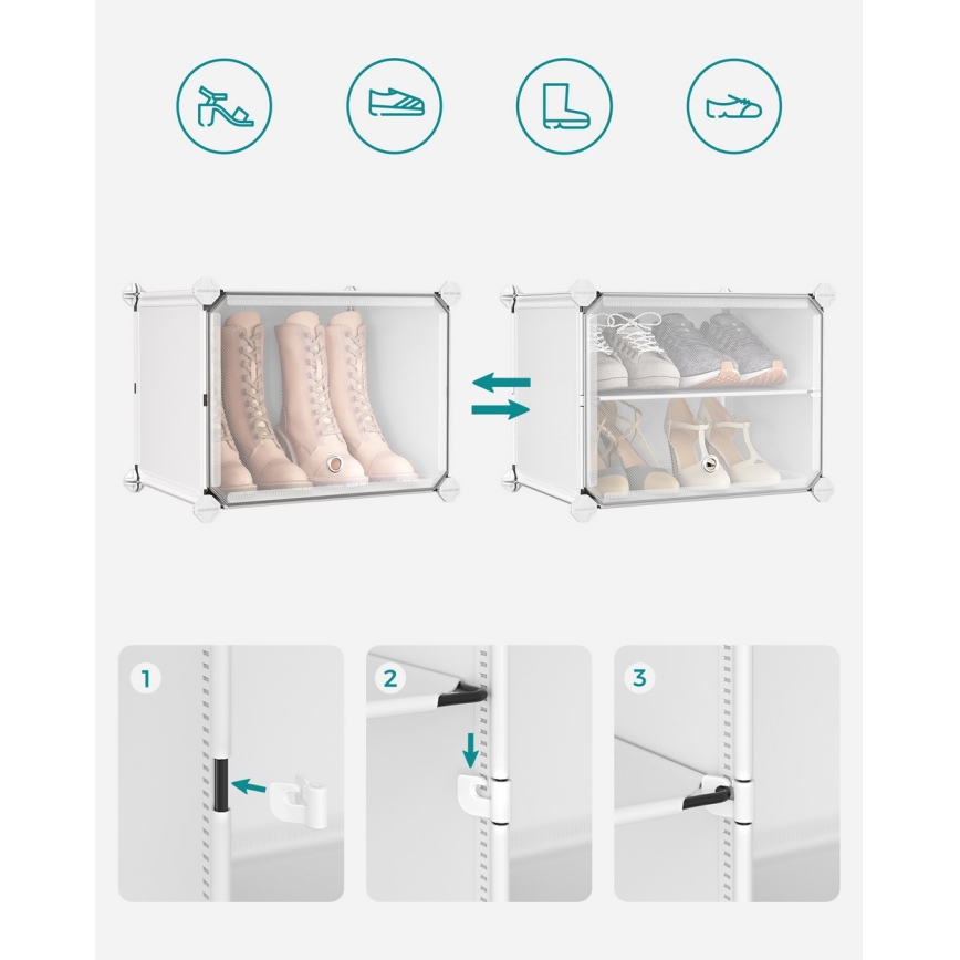 Étagère modulaire BOXIFY à compartiments, blanche