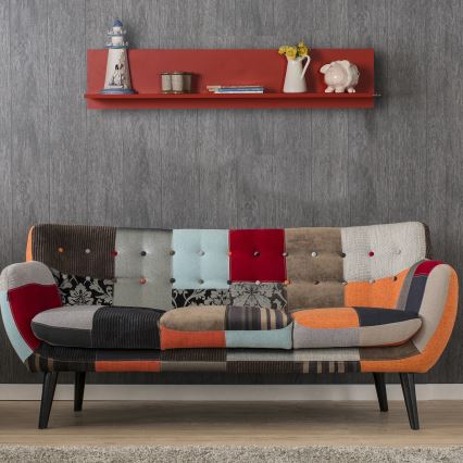 Étagère murale 25x120 cm rouge