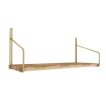 Étagère murale 45x16 cm chêne/doré