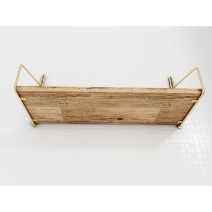 Étagère murale 45x16 cm chêne/doré