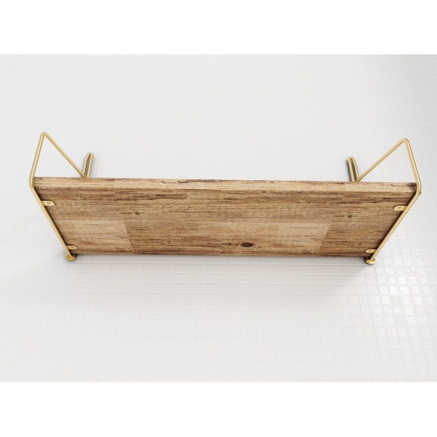 Étagère murale 45x16 cm chêne/doré