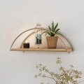 Étagère murale 45x18 cm chêne/doré
