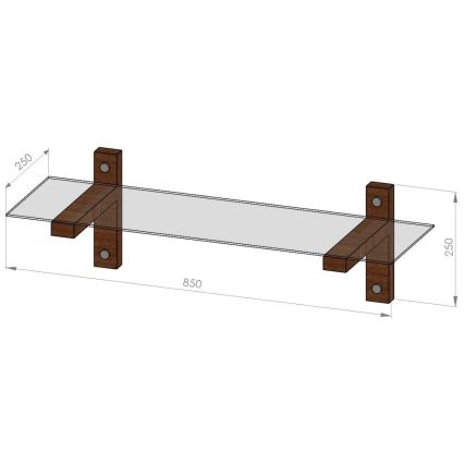 Étagère murale 85x25 cm pin/noir