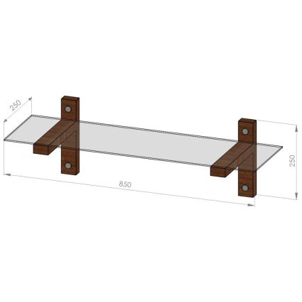 Étagère murale 85x25 cm pin/noir