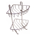 Étagère murale à deux niveaux pour douche 22,5x30 cm chrome brillant
