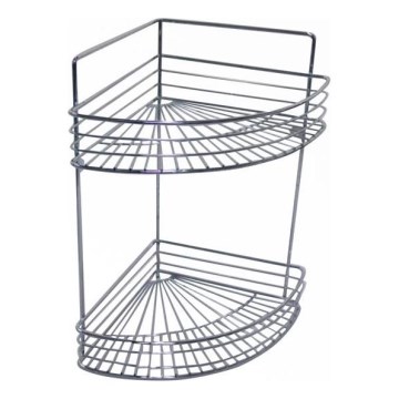 Étagère murale à deux niveaux pour douche 30,6x37,5 cm chrome brillant