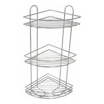 Étagère murale à trois niveaux pour douche 31x58 cm chrome brillant