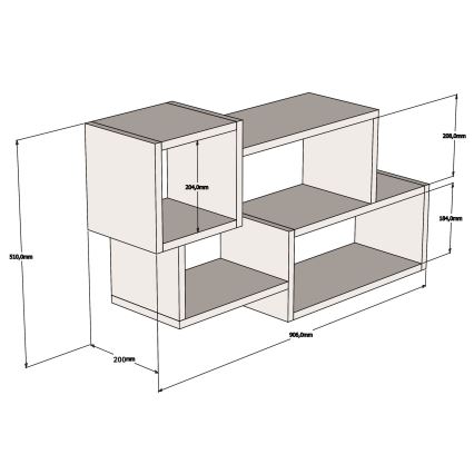 Étagère murale AFRO 51x90,6 cm blanche/marron