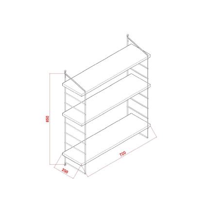 Étagère murale ARMONI 85x72 cm beige/marron