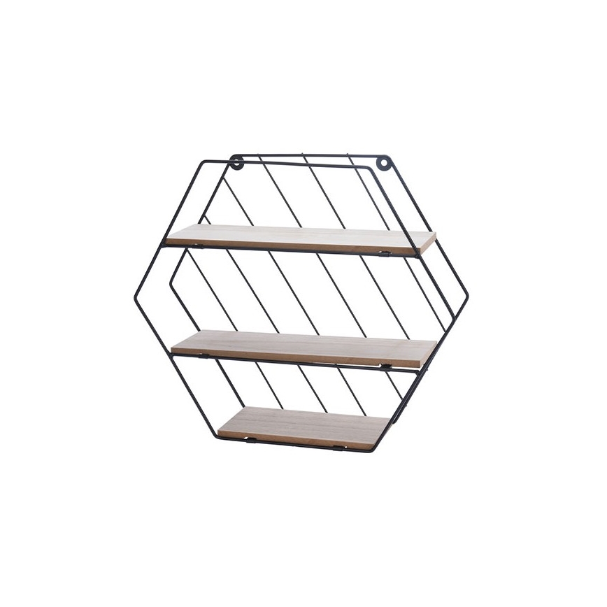 Étagère murale CARLO 31x35 cm noir/beige