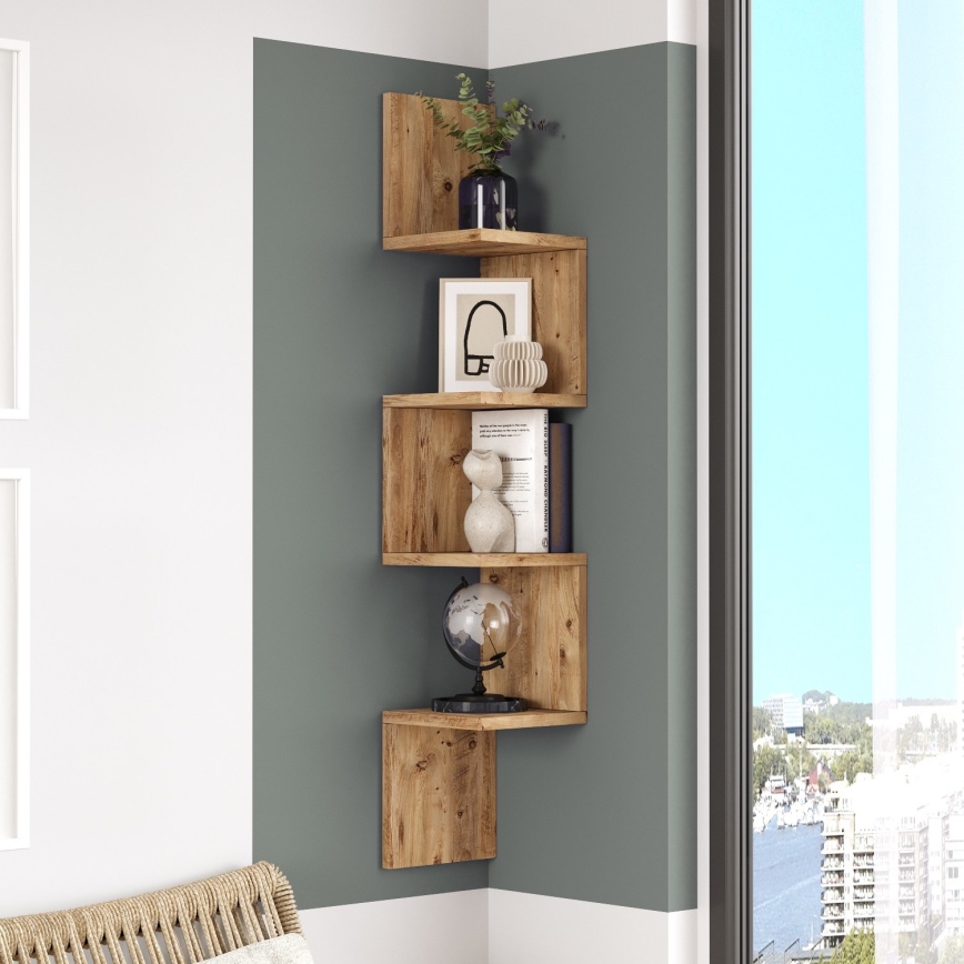 Étagère murale d'angle 117,2x22 cm pin atlantic