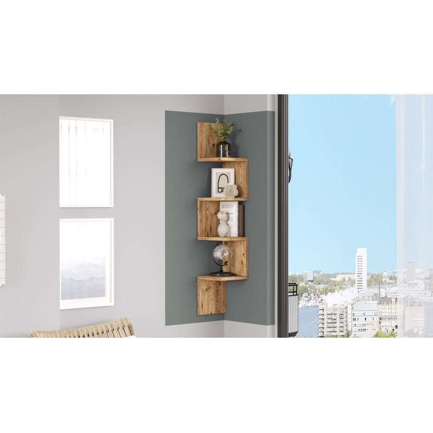 Étagère murale d'angle 117,2x22 cm pin atlantic