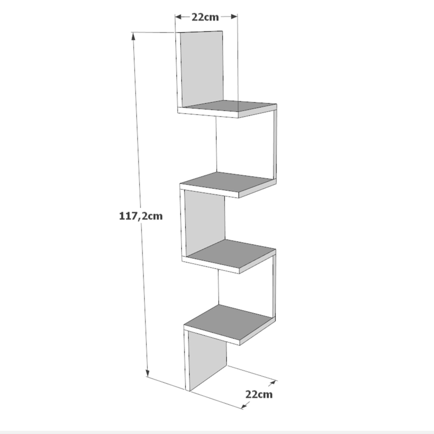 Étagère murale d'angle 117,2x22 cm pin atlantic