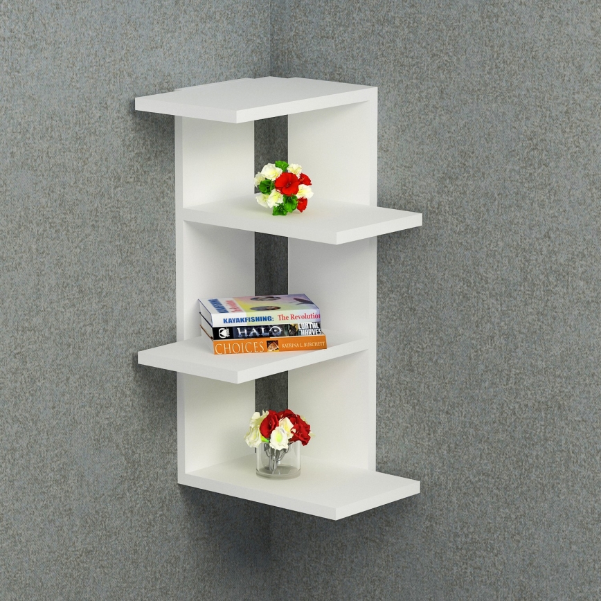 Étagère murale d'angle MILANO 60x31,4 cm blanche