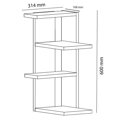 Étagère murale d'angle MILANO 60x31,4 cm blanche