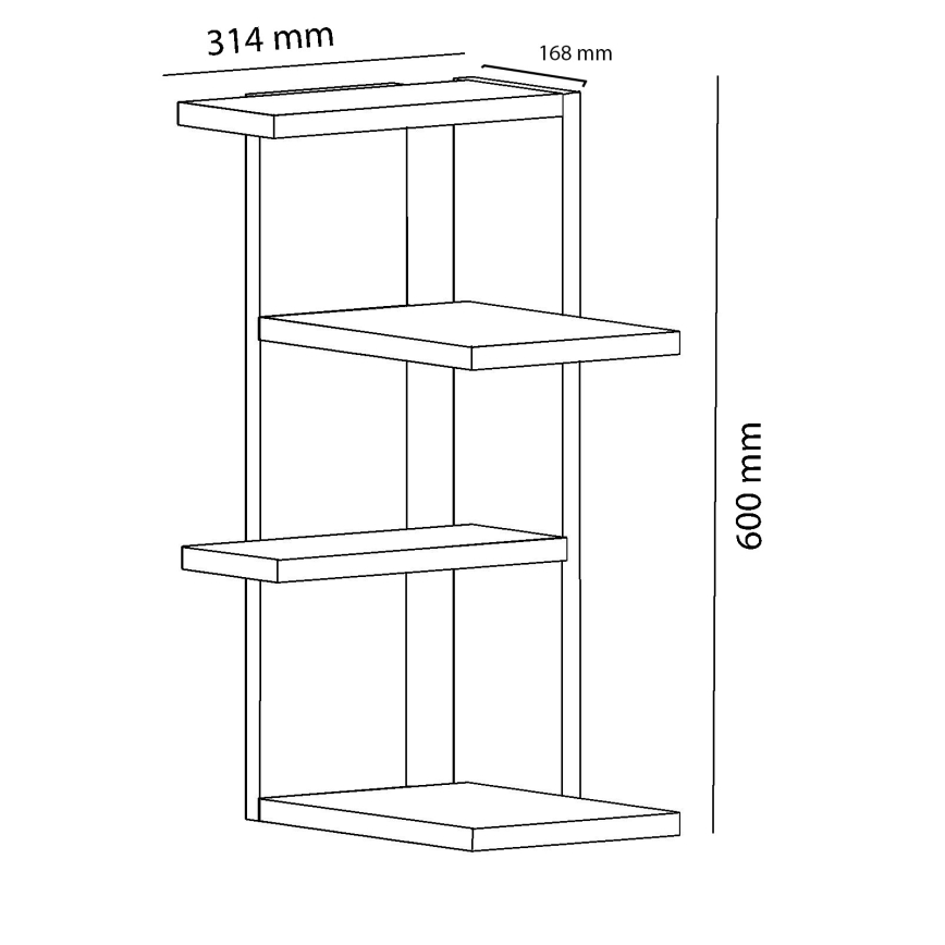 Étagère murale d'angle MILANO 60x31,4 cm blanche