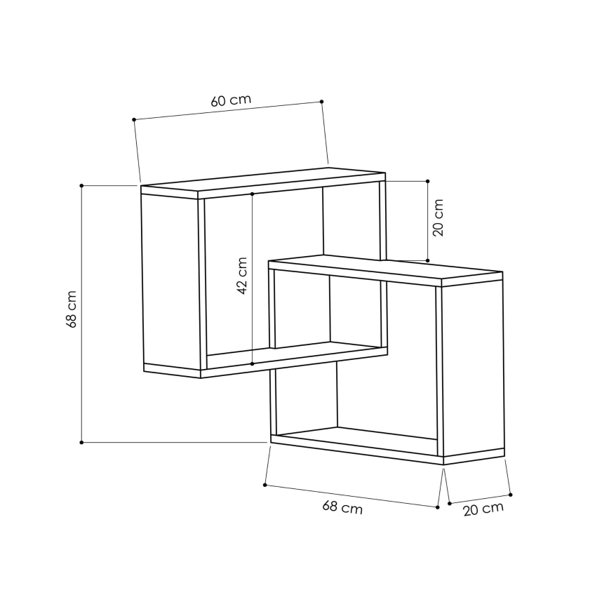 Étagère murale d'angle RING 68x68 cm blanche