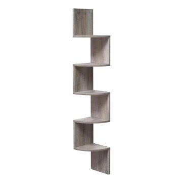 Étagère murale d'angle SNAKE gris/marron