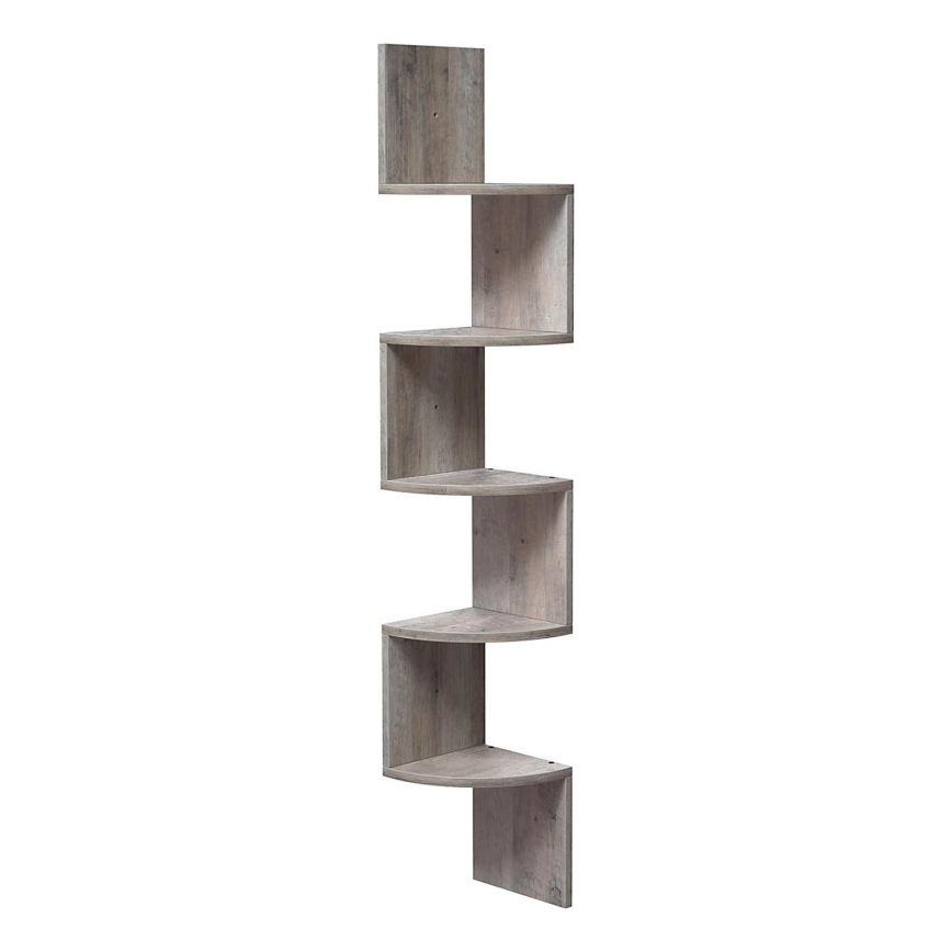 Étagère murale d'angle SNAKE gris/marron