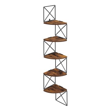 Étagère murale d'angle SNAKE marron/noir