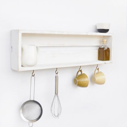 Étagère murale de cuisine 21x70 cm blanc épicea