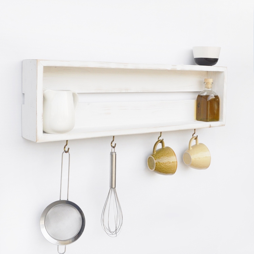 Étagère murale de cuisine 21x70 cm blanc épicea