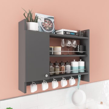 Etagère murale de cuisine KNERR 65x85 cm anthracite