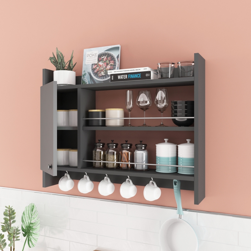 Etagère murale de cuisine KNERR 65x85 cm anthracite