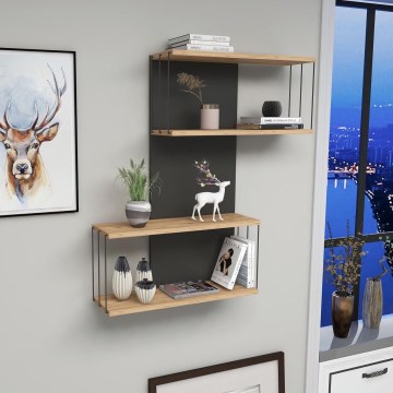 Étagère murale DESTAN 65x96x19 cm anthracite/marron