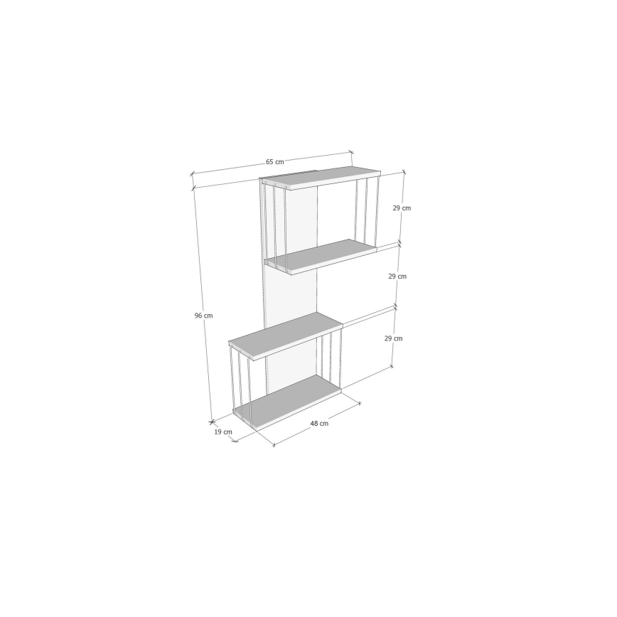 Étagère murale DESTAN 65x96x19 cm anthracite/marron