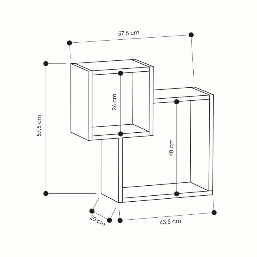 Étagère murale DIAMOND 57,5x57,5 cm blanc