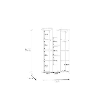 Étagère murale INAR chêne/noir