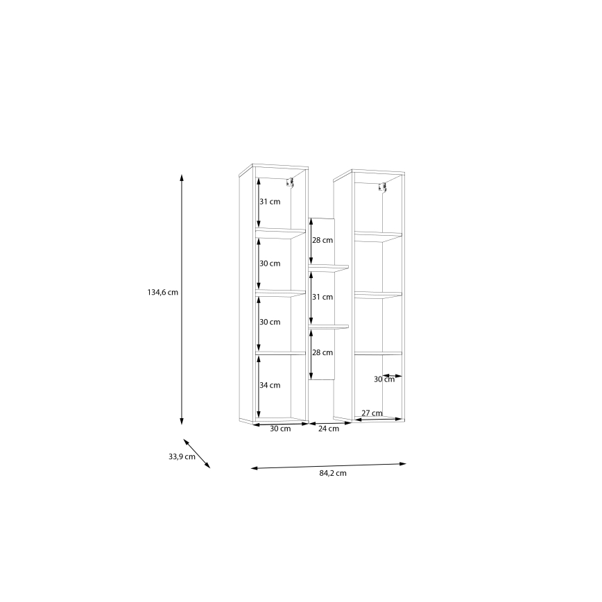 Étagère murale INAR chêne/noir