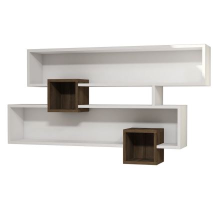 Étagère murale KAREN 120x72,2 cm blanc/marron