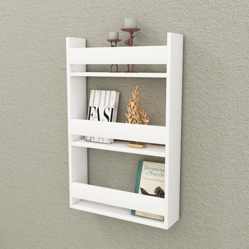 Étagère murale LEON 90x53,6 cm blanche