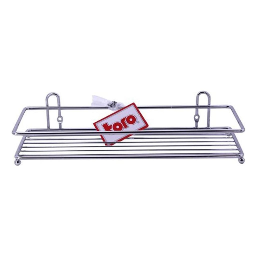 Étagère murale pour douche 10x30 cm chrome brillant