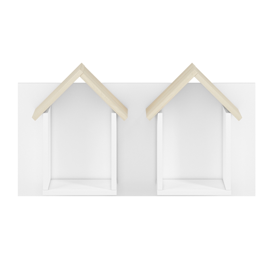 Etagère murale pour enfants BUBO 45x80 cm blanc/hêtre clair