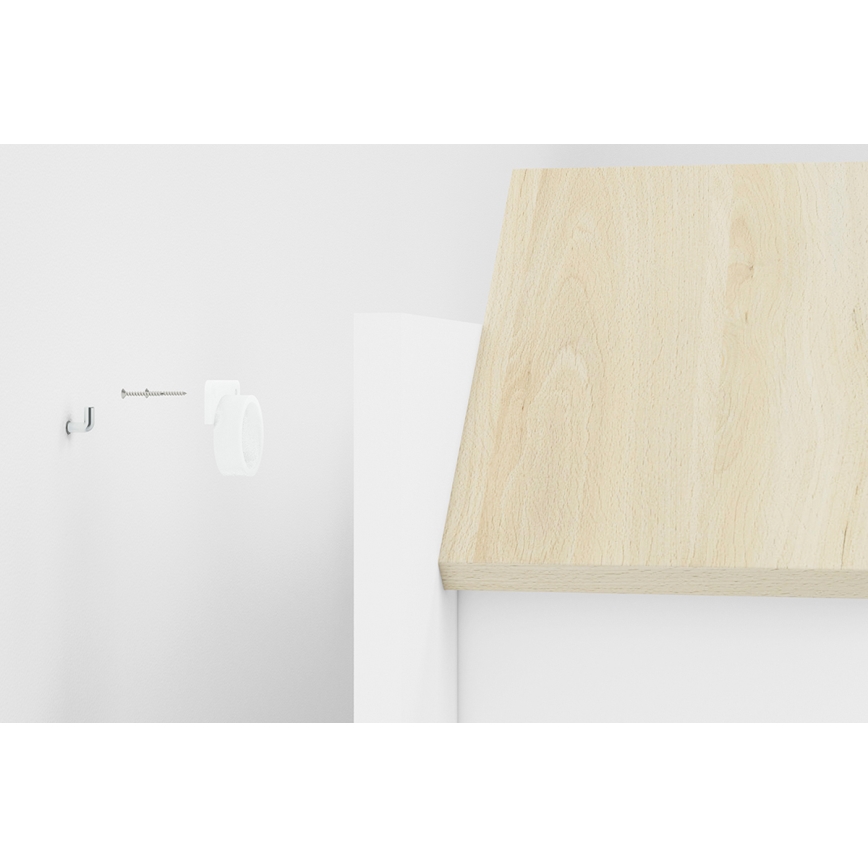 Etagère murale pour enfants BUBO 45x80 cm blanc/hêtre clair