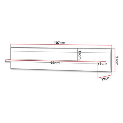 Étagère murale PRIME 12x104 cm chêne riviera/blanc