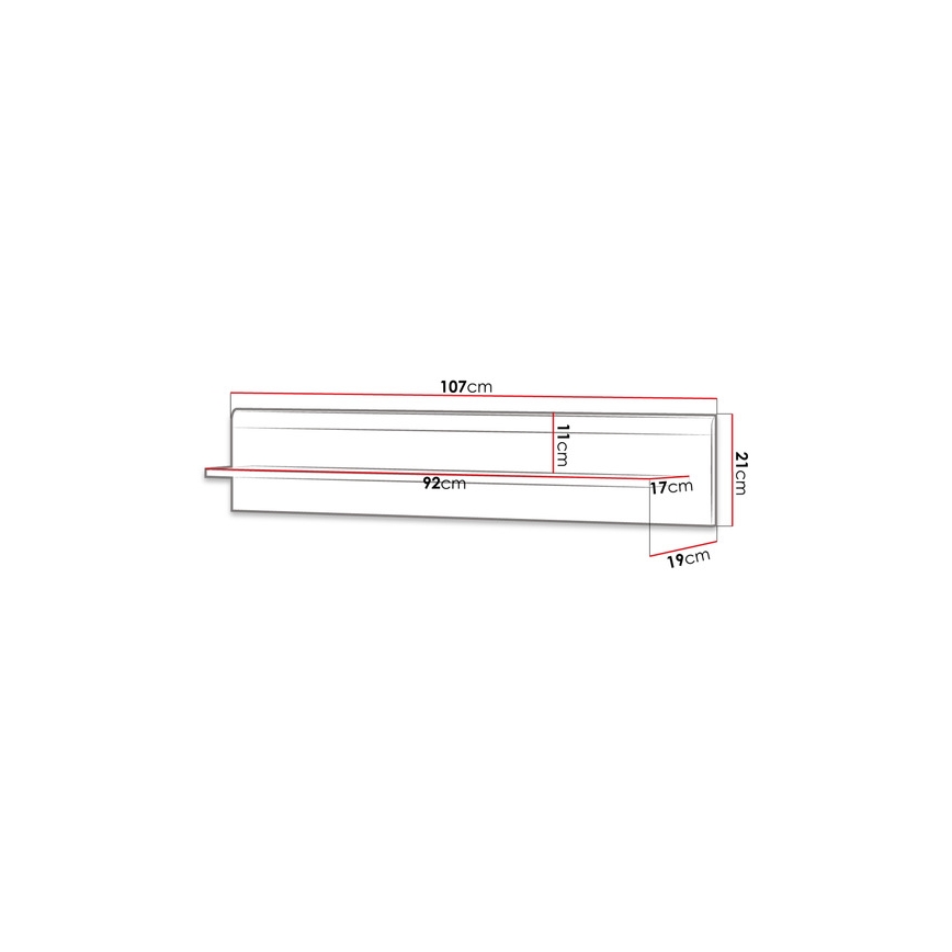 Étagère murale PRIME 12x104 cm chêne riviera/blanc