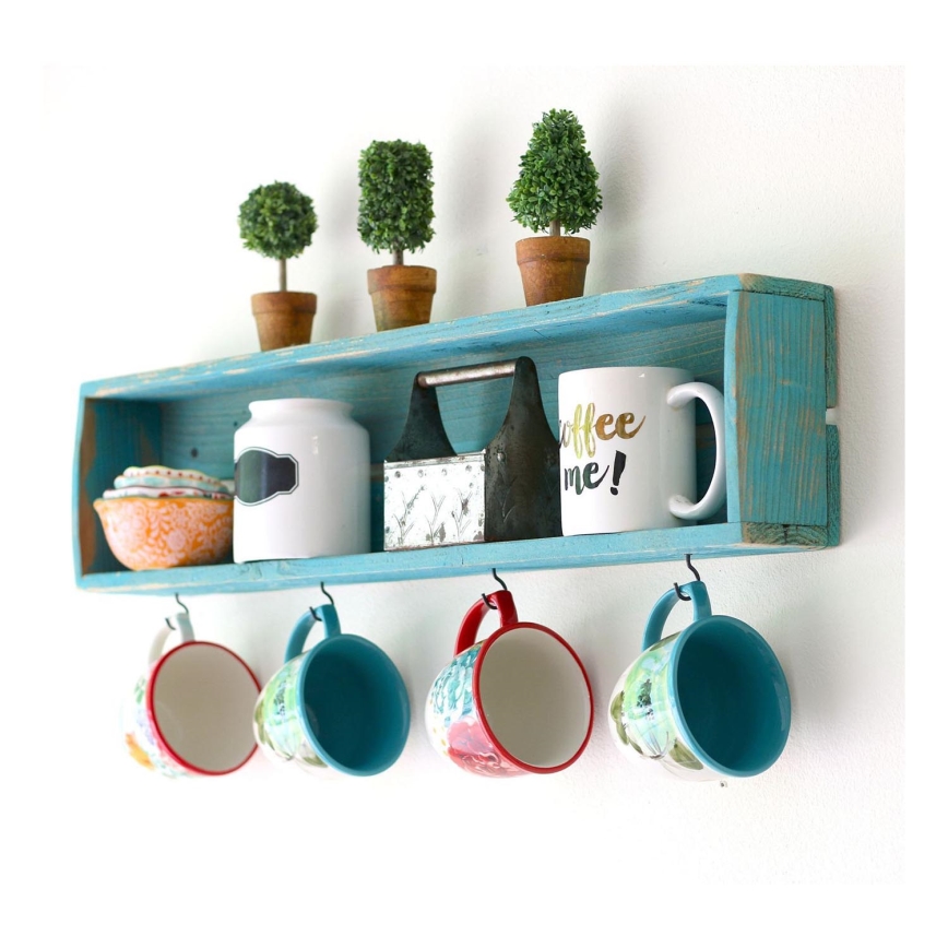 Etagère murale RAF 21x70 cm bleu épicéa
