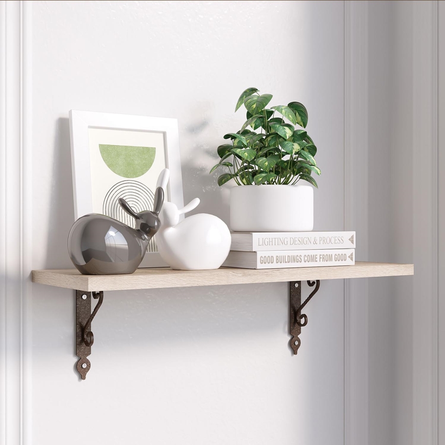 Étagère murale RETRO 20x60 cm beige/cuivre