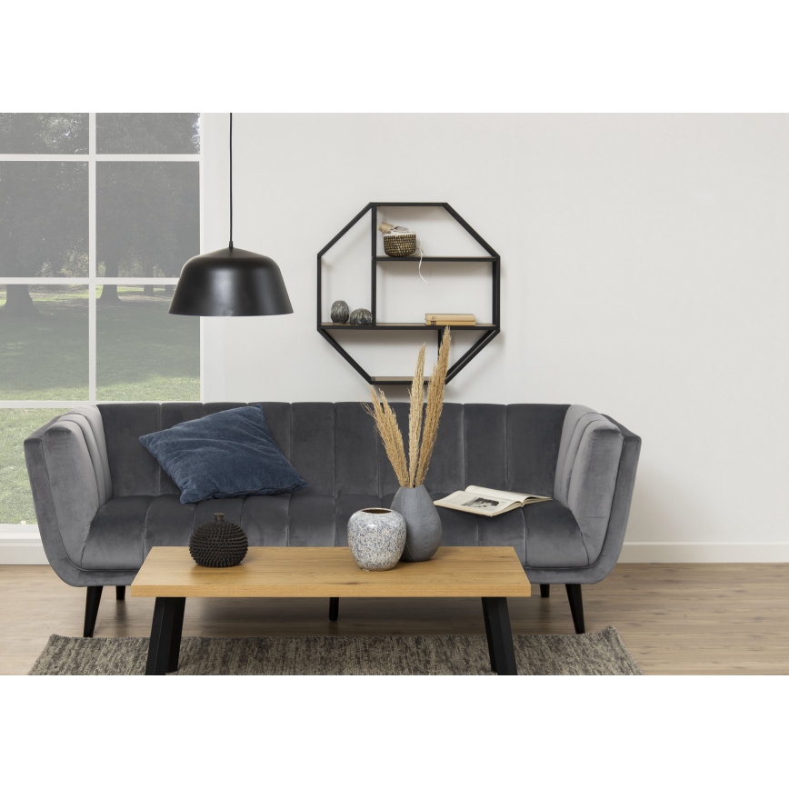Étagère murale SARON 77x77 cm chêne/noir