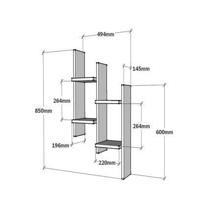 Étagère murale SU 85x49 cm beige/anthracite