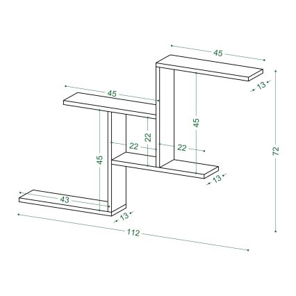 Etagère murale TOLEDO 72x111 cm blanche