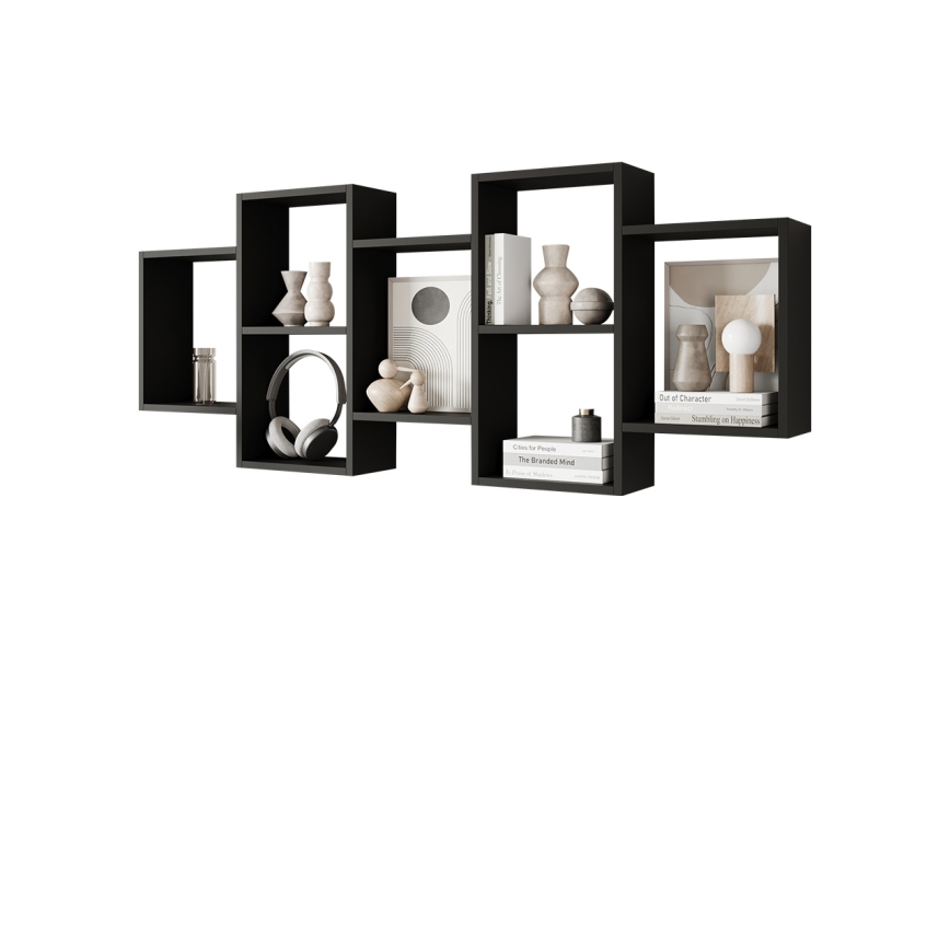 Étagère murale TRIO 161x65 cm noire