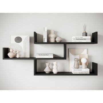 Étagère murale TRIO 55x119 cm, noir graphite